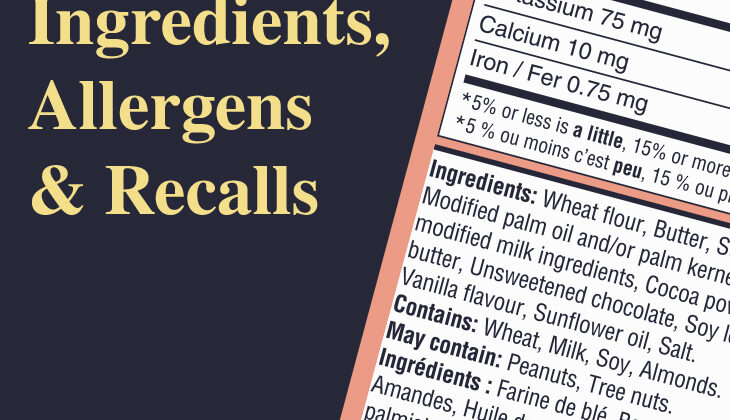 Ingredients, Allergens and the Impact of Recalls