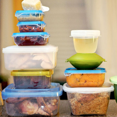 Leftovers in containers