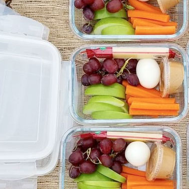 Snacks in glass containers