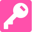 Icon of a pink key