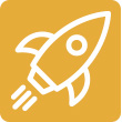 icon of an orange rocket ship