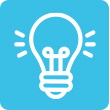 icon of a blue light bulb