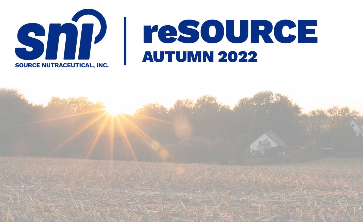 SNI reSource newsletter - Autumn 2022 edition header. Photograph of a sunny autumn field.