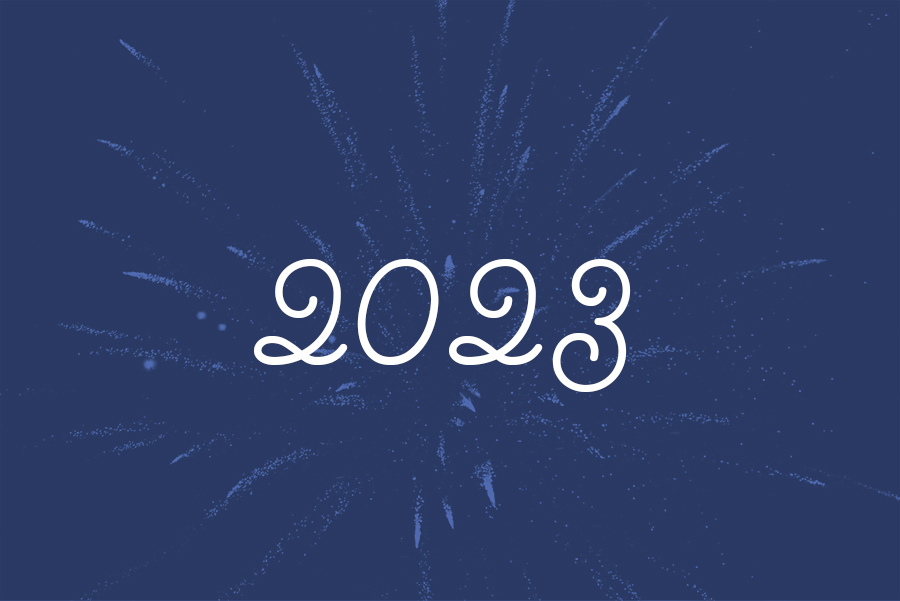 Last years food trends blog post feature image of fireworks with 2023 over top