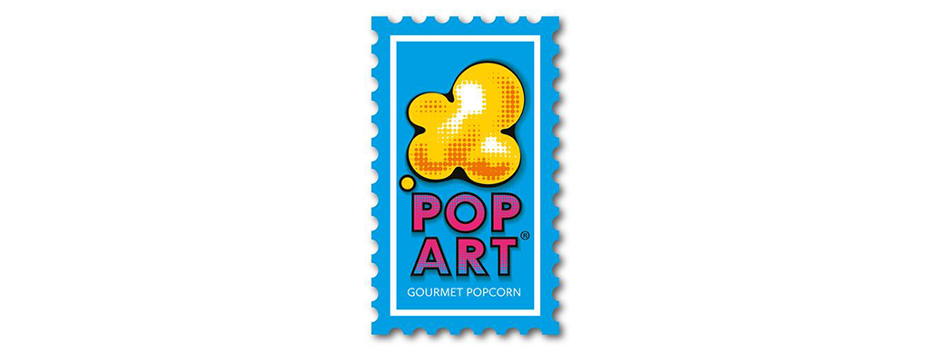 Pop Art gourmet popcorn logo