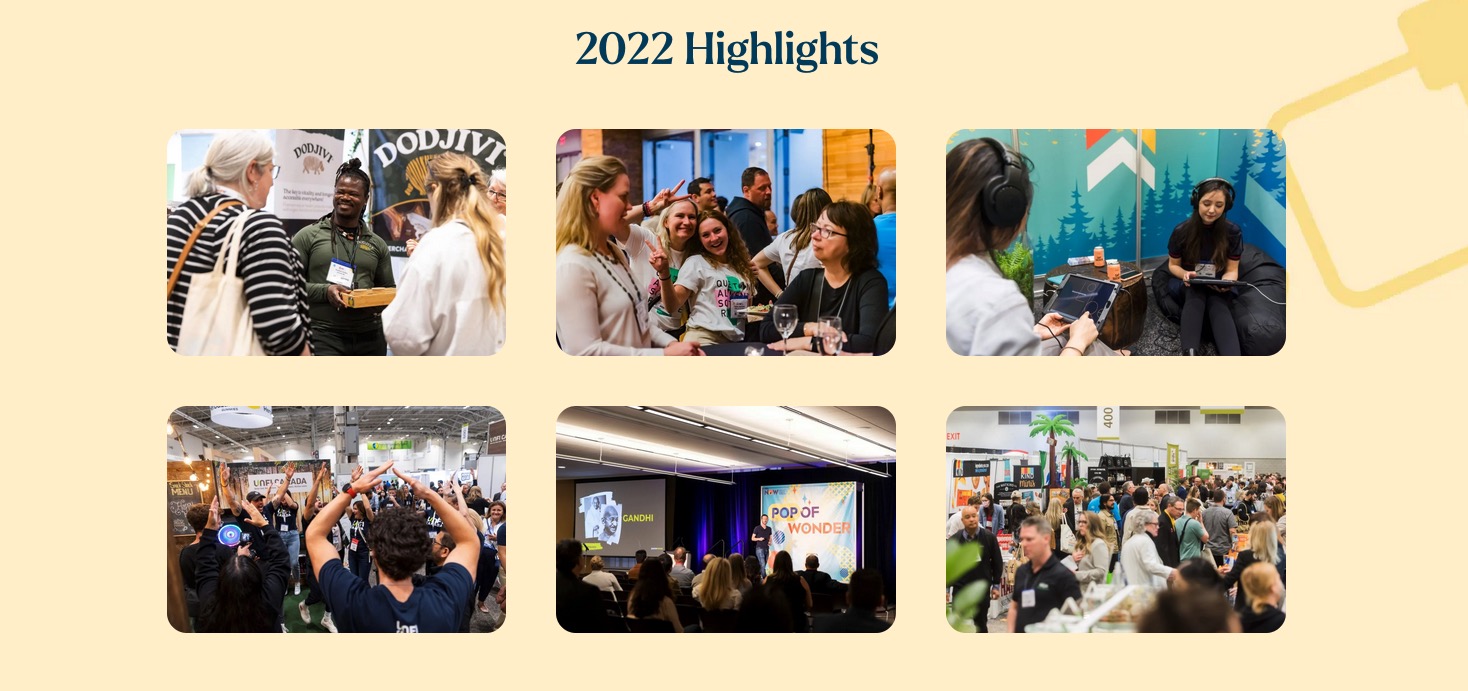 Photographs of the CHFA Now show in 2022 taken directly from the event website with the title "2022 Highlights"