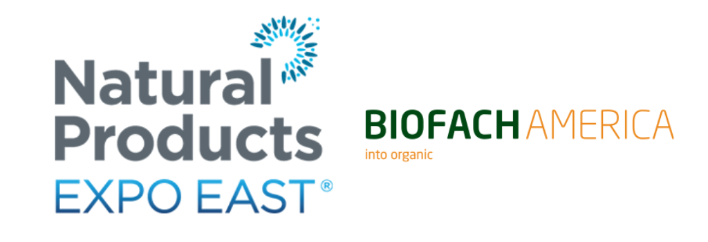 Natural Product Expo East Logo along with BiofachAmerca