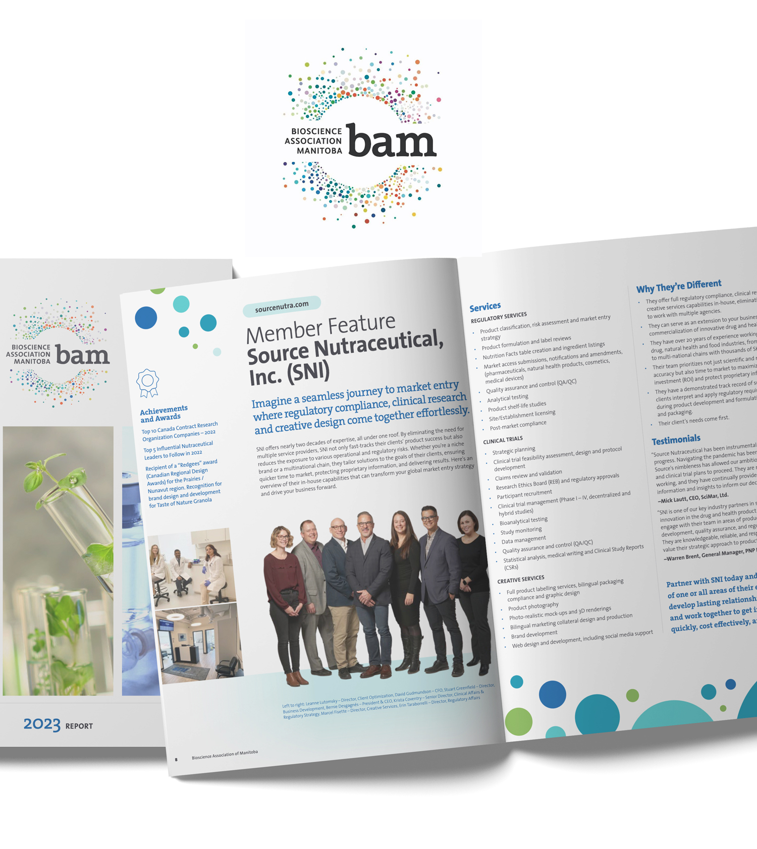 Bioscience Association Manitoba (BAM) 2023 Report - opened to the  Member Feature for Source Nutraceutical, Inc. (SNI)