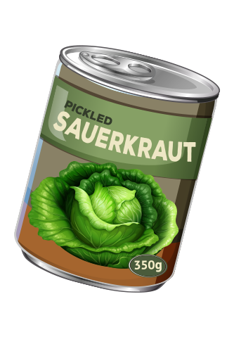 can of pickled sauerkraut in a can illustration