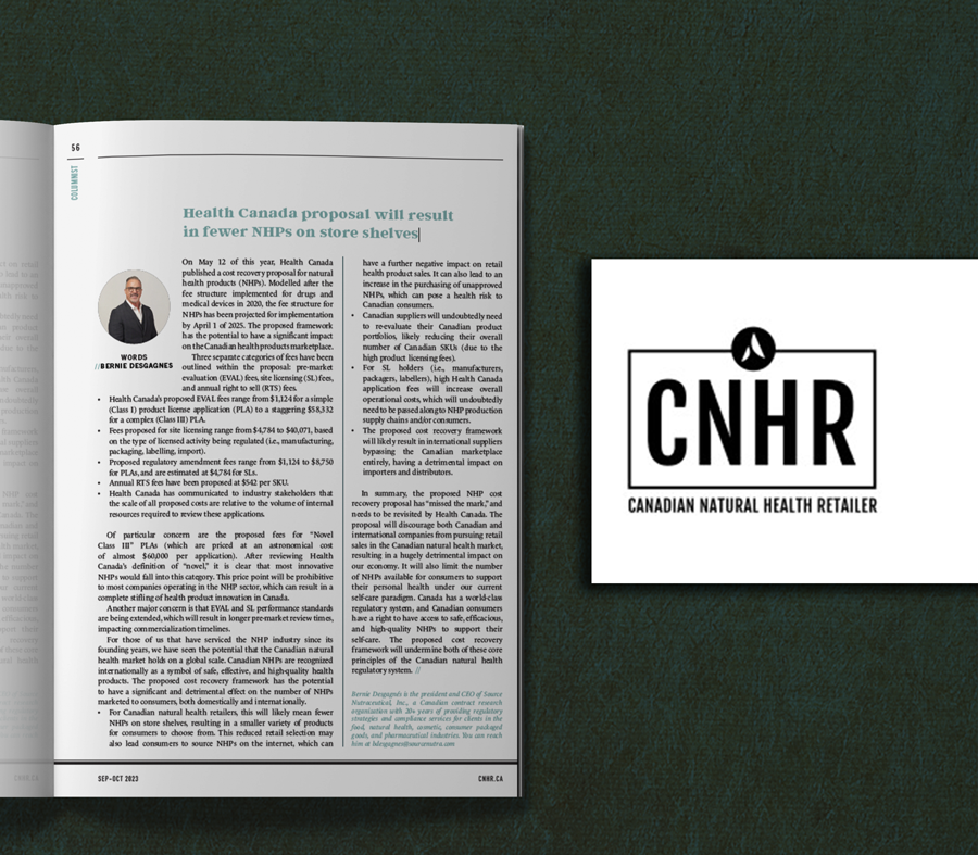 SNI's Ceo and President Bernie Desgagnés, authour of CNHR article