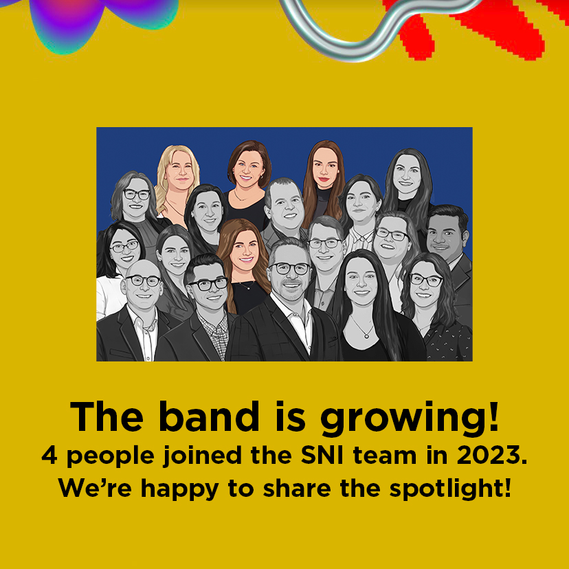 The band is growing! 4 people joined the SNI team in 2023. We're happy to share the spotlight!