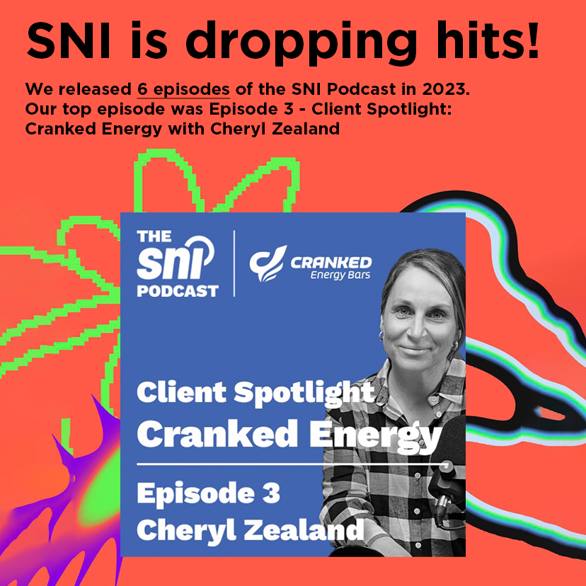 SNI is dropping hits! We released 6 episodes of the SNI Podcast in 2023. Our top episode was Episode 3 - Client Spotlight: Cranked Energy with Cheryl Zealand