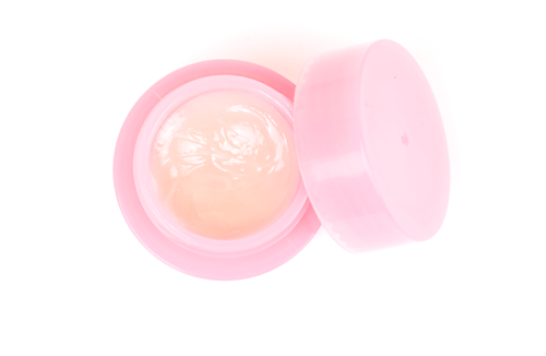 a pink tub of lip balm