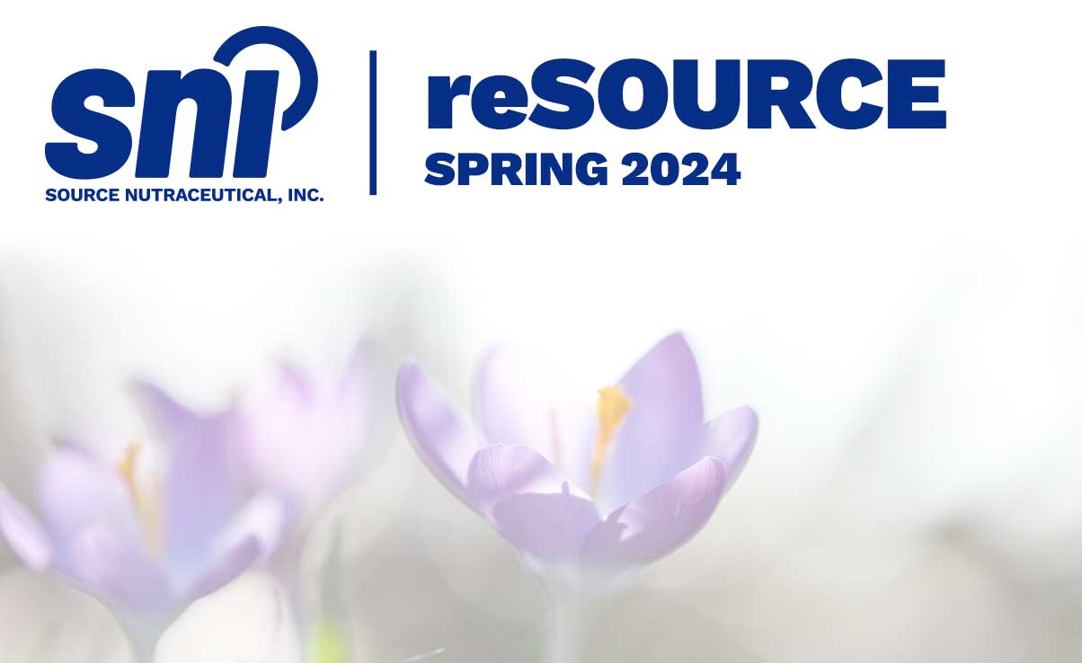 SNI logo with "reSOURCE - Spring 2024" headline along with a photograph of prairie crocus'