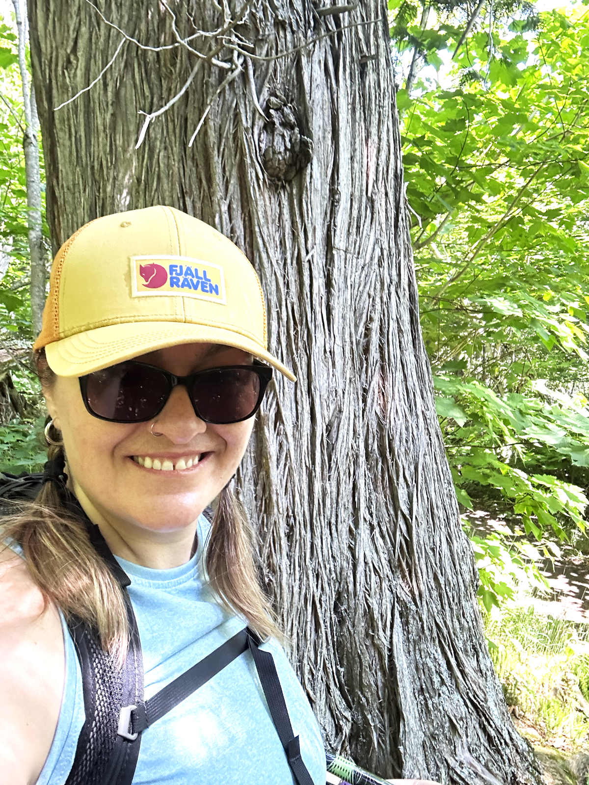 Photograph of Christel Loll, Associate Director, Creative Services, hiking 