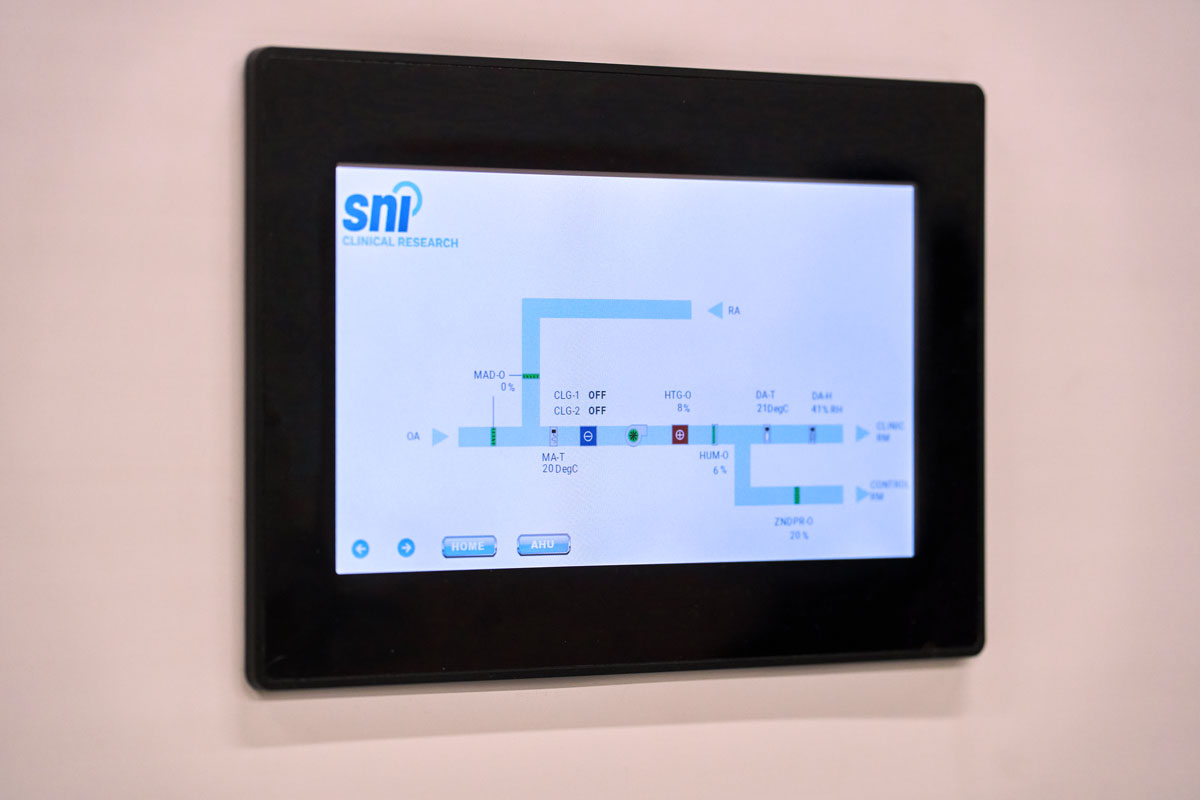 Photograph of our control panel interface that manages airflow in the chamber