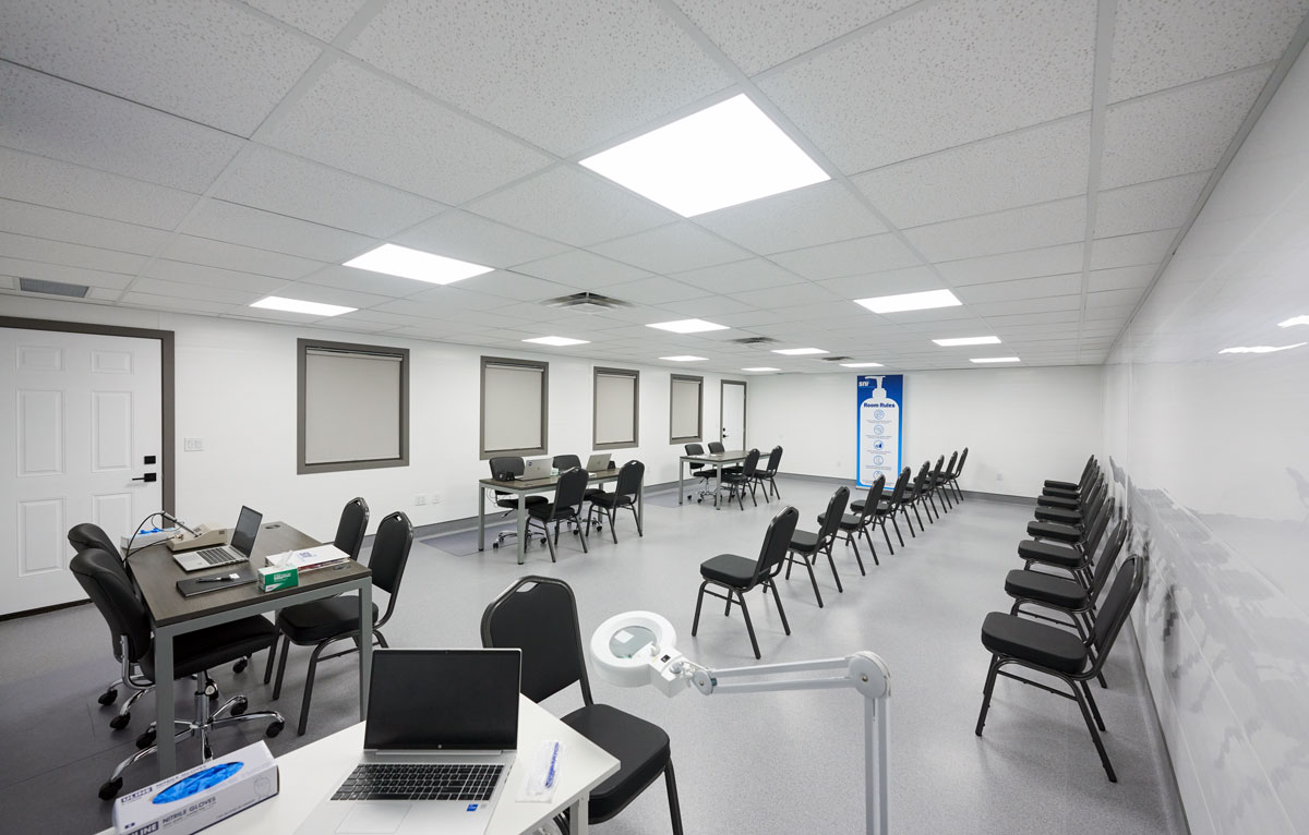 Photograph of the inside of our testing chamber on Clarence  Avenue