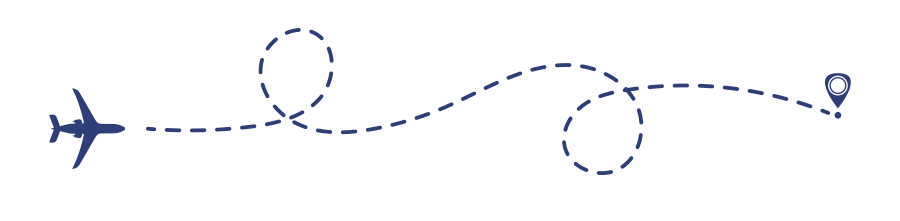 illustration of another plane on another different path to a destination