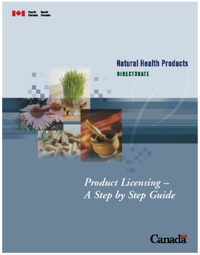 Image of the cover of the very first NHPD "Step-by-step guide" released by Health Canada in 2004