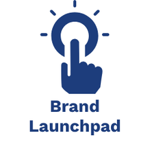 Finger icon on a button with "Brand Launchpad" as title
