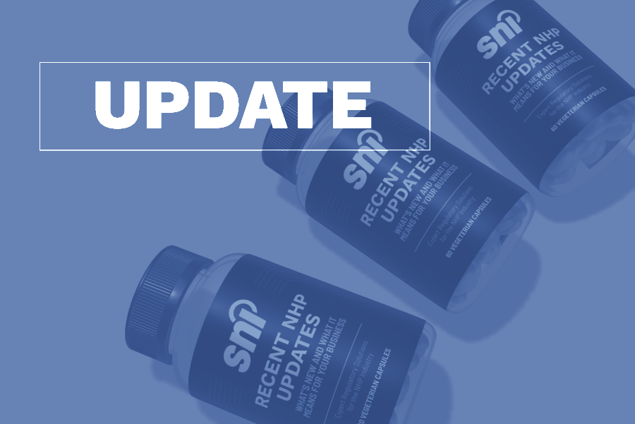 Photograph of 3 twist top capsule containers with SNI branding and with a blue overlay and "Update" title